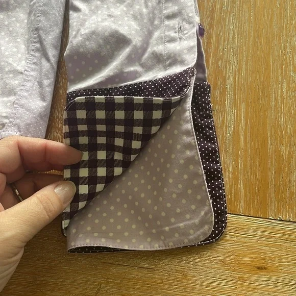 Le Superbe Lavender Ex-Boyfriend Double Cuff Button-Up Shirt SZ 2 - Picture 8 of 8